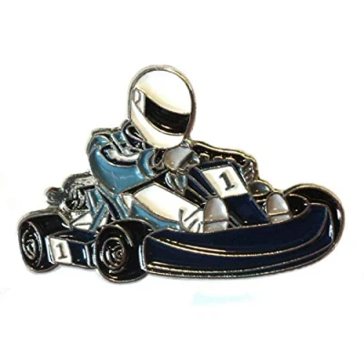 Afbeelding van Metalen Emaille Pin Badge Brooch Go Kart Racer Karting Racing Wielen