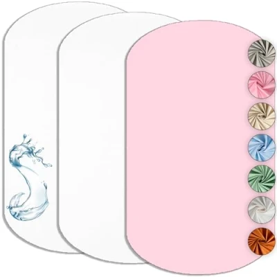 Afbeelding van Cododo Hoeslaken, 60 x 80 cm (2 stuks) + 1 matrasbeschermer, waterdicht, set 2 hoeslakens, compatibel met Iora en Iora,