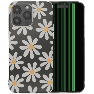 Afbeelding van Apple iPhone 15 Pro Max Hoesje Siliconen en TPU (zacht) iMoshion Softcase/Backcover Daisy Flower Telefoonhoesje