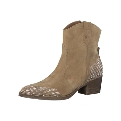 Afbeelding van Tamaris Cowboy/Bikerlaarsjes, Dames, Maat: 36, Camel comb Leer