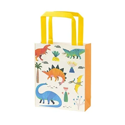 Afbeelding van Talking Tables Set van 8 dinosaurusfeestzakjes voor kinderverjaardagsfeestje, papieren buitzakjes om te vullen met lekkernijen, gunsten en cake Ideaal geschenken, meisjes of jongens