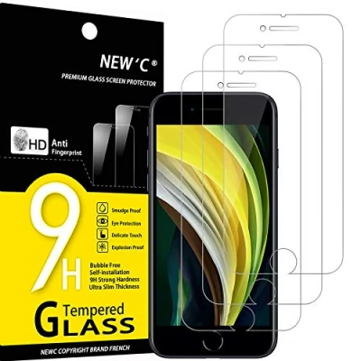 Afbeelding van NEW&#039;C 3 Stuks, Screen Protector voor iPhone SE 2020, Gehard Glass Schermbeschermer Film 0.33 mm ultra transparant, resistent