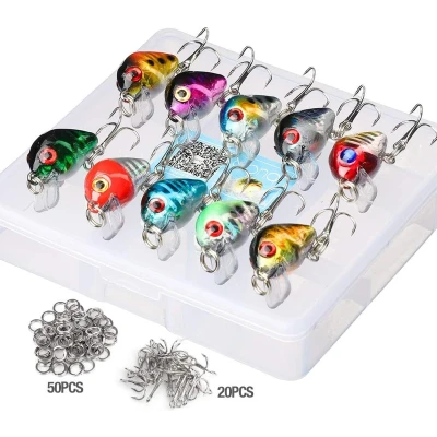 Afbeelding van Kunstaasset Minnow Bait Kit Wobbler Crankbaits met haak Hard popper aas voor zoutwater zoetwaterforel Baars zalmvissen (10 stuks 2,8 cm / 1,7 g)
