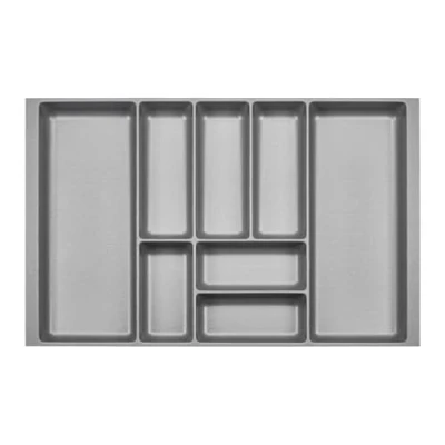 Afbeelding van ORGA BOX 2 Besteklade diepte: 461 x breedte: 709 mm zilvergrijs met canvas structuur voor 80 cm Nobilia lade tot 07/2012 (AUB BINNENWANDEN METEN!)