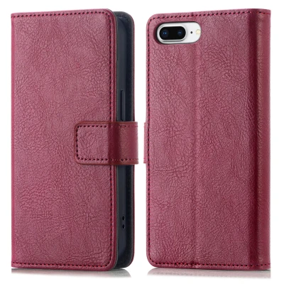 Afbeelding van Apple iPhone 7 Plus Hoesje Kunstleder iMoshion Bookcase Donkerrood Telefoonhoesje