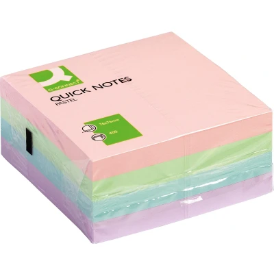 Afbeelding van Q CONNECT Quick Notes, ft 76 x mm, 400 vel, geassorteerde kleuren memoblok
