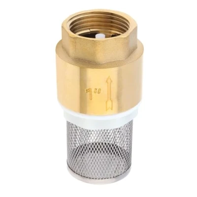 Afbeelding van 1/2&quot; 3/4&quot; 1&quot; 1/4&quot; Messing Voetklep, Terugslagklep Waterpomp Bodemklep met Filter Eenrichtings Geen Terugslagklep(1 Inch)
