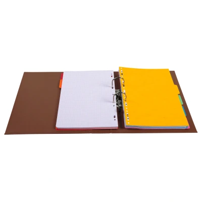 Afbeelding van Exacompta 53746E 1 map met hefboommechanisme A4 Prem&#039;Touch rug 70 mm Mechanica 75 Buitenafmetingen: 32 x 29 7 cm Afhechtbaar formaat Kleur: Bruin