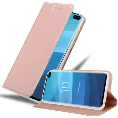 Afbeelding van Cadorabo Hoesje geschikt voor Samsung Galaxy S10 PLUS in CLASSY ROSE GOUD Beschermhoes met magnetische sluiting, standfunctie en kaartvakje Book Case Cover Etui