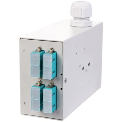 Afbeelding van Metz Connect OpDAT REG K splice 4xSC D (aqua), OM3,mit Crimpsplicehalter Glasvezel splitterbox