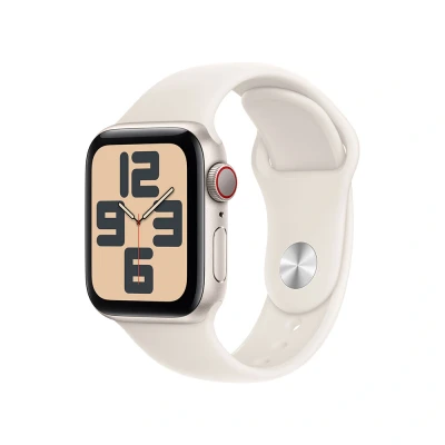 Afbeelding van Apple Watch SE Cellular 40mm Starlight Aluminium Sport Band S/M (130 180mm)
