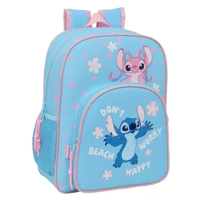 Afbeelding van Schoolrugzak Lilo &amp; Stitch Happy Hemelsblauw 32 x 38 12 cm