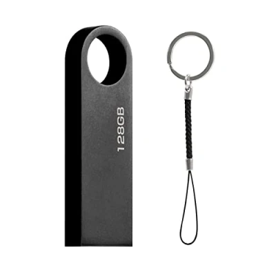 Afbeelding van Mini PenDrive128 Giga USB stick, 128 GB, metaal, flashdrive, sleutel, voor pc, laptop enz. (zwart)