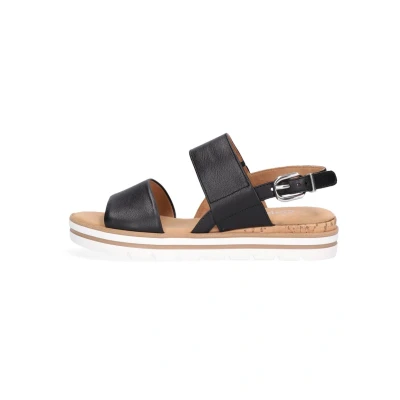 Afbeelding van Gabor Sandalen met plateauzool, Dames, Maat: 37, Zwart Leer