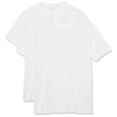 Afbeelding van Amazon Essentials Heren Slim Fit T shirt met korte mouwen en ronde hals, 2 stuks, wit, S