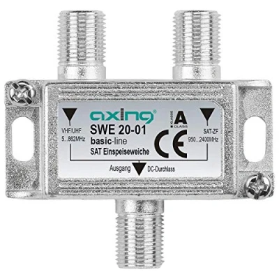 Afbeelding van Axing SWE 20 01 satellietvoeding voor het aansluiten van terrestrisch en single LNB naar één uitgang, 1 x satelliet/single