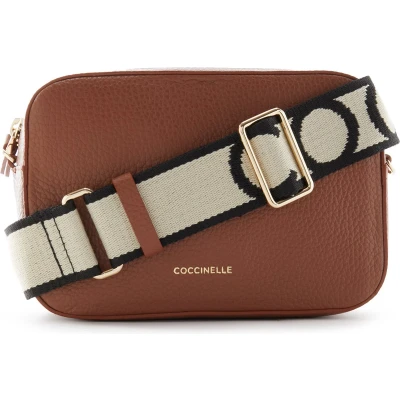 Afbeelding van Coccinelle Tebe Dames Crossbody tas Leer Bruin