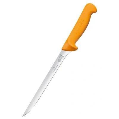 Afbeelding van Victorinox, Swibo, coltello da cucina, pesce with lama normale flessibile, colore giallo, lunghezza della 20 cm, in acciaio, kleur nero