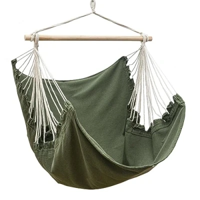 Afbeelding van XL Hangstoel Buiten 155x125 Tuin Zit Hangmat voor 1 Persoon Binnen en Bo...