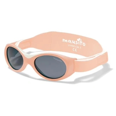 Afbeelding van Mausito BABY Zonnebril voor baby&#039;s van 0 1,5 jaar, uniseks zonnebril, BPA vrij, 100% uv bescherming, flexibele en verstelbare band, Europees design, babyzonnebril, True Rose, Eén maat