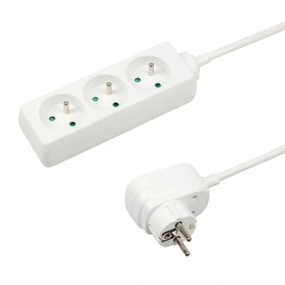 Afbeelding van ITENSE Stekkerdoos met 3 stopcontacten 16A Kabellengte: 1m schakelaar Kabel HO5VV F 3G1mm² Kleur: Wit Voltage: 230V Maximaal vermogen: 3680W