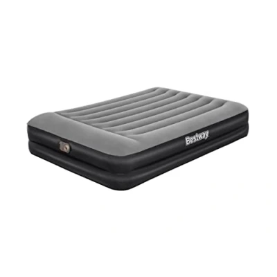Afbeelding van Bestway Luchtbed 2 Persoons Luchtmatras 203 x 152 46 cm met Ingebouwde Pomp en Leegloopventiel Zwart/Grijs
