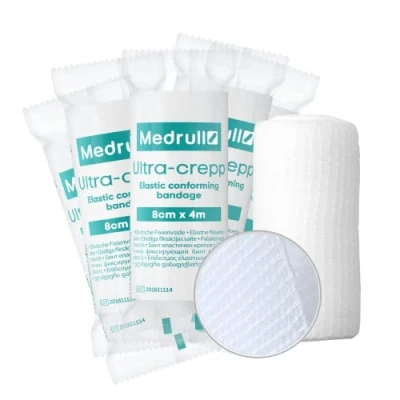 Afbeelding van Medrull 10 stuks 8 cm x 4 m gaasbindenset fixeerverbanden groot verbandmateriaal ultra crep