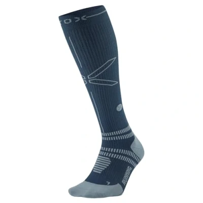 Afbeelding van STOX Energy Socks, Hardloopsokken voor dames, compressieklasse 23 32 mmHg, dun voetbed, compressiekousen, hardloopcompressiesokken, steunkousen, trombosekousen, compressie kniekousen, hardlopen, blauw