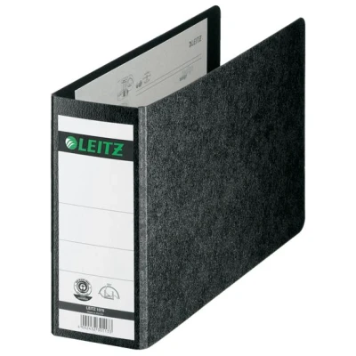 Afbeelding van Ordner Leitz 1076 180 zonder sleuven en randbeschermers 77mm karton A5 zwart