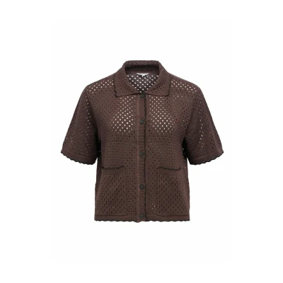 Afbeelding van Object Kurzarm Vest, Dames, Maat: XS, Seal brown