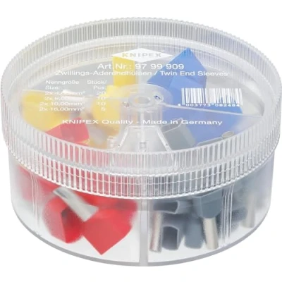 Afbeelding van Knipex assortimentsdoos twin adereindhulzen 0,75 2,5mm2 geïsoleerd