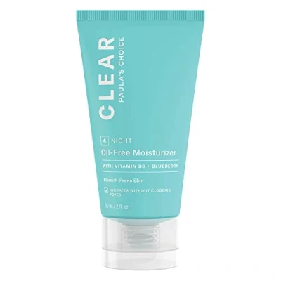 Afbeelding van Paula&#039;s Choice CLEAR Oil Free nachtcrème, hydraterende gezichtscrème vermindert mee eters, lichte lotion, niacinamide en ceramide, voor acne gemengde tot vette huid, 60 ml