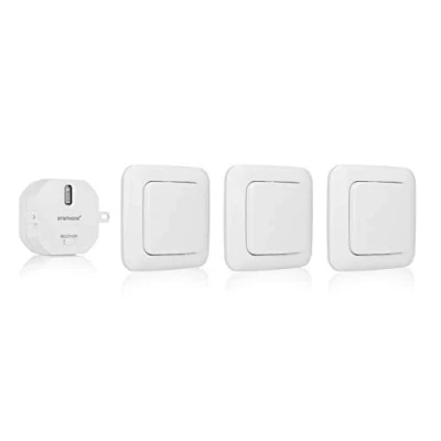 Afbeelding van Smartwares SH4 99567 Slaapkamer Schakelset Plug en Connect 1 Inbouwstekker 3 Wandschakelaars, wit