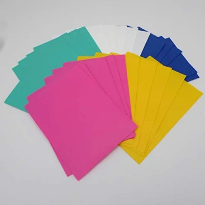 Afbeelding van Docsmagic.de 5 x 100 Mat Card Sleeves Standard Size 66 91 Blue Yellow Pink Mint White PKM MTG