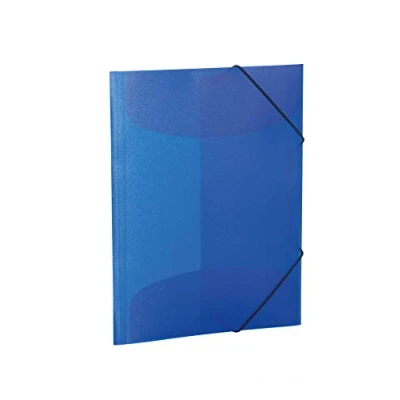 Afbeelding van 3x Elastomappen A3 PP transparent donkerblauw