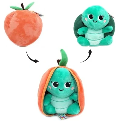 Afbeelding van Flipetz 2 in 1 Knuffel Corvet de Schildpad / Perzik 18 x 10 17 cm Les Déglingos