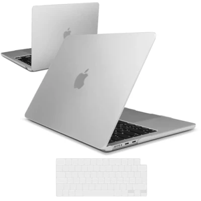 Afbeelding van iNeseon Hoes voor MacBook Air 2024 2023 15,3 inch M3 A3114 / M2 A2941, hard plastic dunne beschermhoes + EU toetsenbordhoes 15, transparant mat