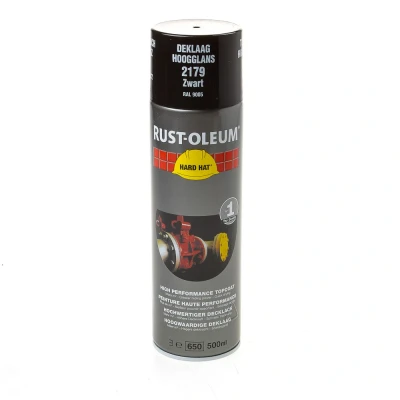 Afbeelding van Rust Oleum Hard Hat zwart r9005 500ml