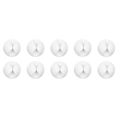 Afbeelding van Lifeswonderful Pack van 10 Zelfklevende oplader USB kabelcliphouder voor bureau Wit