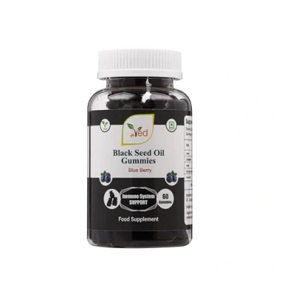 Afbeelding van Ved zwarte Zaad Olie Gummies; BSO kauwt bes smaak, rauwe ongefilterde zaadolie gummies met moedercultuur, vegetarisch veganistisch gezondheidssupplement voor mannen en vrouwen 60 30 dagen levering