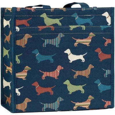 Afbeelding van Signare Cityshopper Schoudertas Gobelinstof Dachshund Teckel Hond Honden