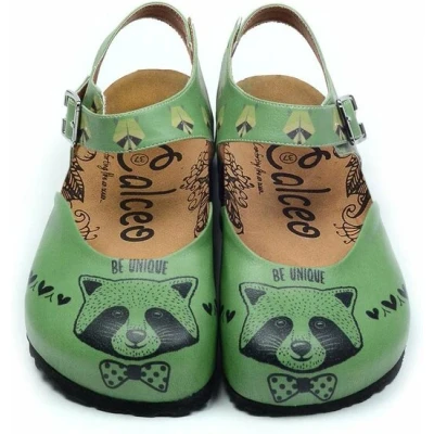 Afbeelding van GOBY Raccoon Clogs Slippers Hoge kwaliteit Handmade Maat 40