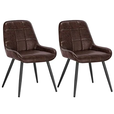 Afbeelding van WOLTU Set van 2 eetkamerstoelen, fluwelen relaxstoelen, ergonomische Scandinavische stoelen met rugleuning voor woonkamer, keuken, slaapkamer, zwart, BH331sz