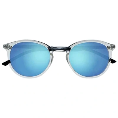 Afbeelding van Opulize Met Groot Comfortabel Doorzichtig Zwart Armen Blauwe Gespiegelde Lens Mannen Vrouwen Zon Lezers Leesbril UV400 S60 C +2,50