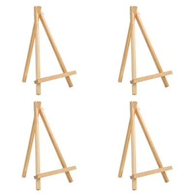 Afbeelding van Belle Vous Houten Tafelmodel Schildersezel (4 Stuks) 30 cm Kleine Statieven van Natuurlijk Grenenhout Voor het Weergeven Canvasschilderijen, Kunst en Ambachten Lijsten