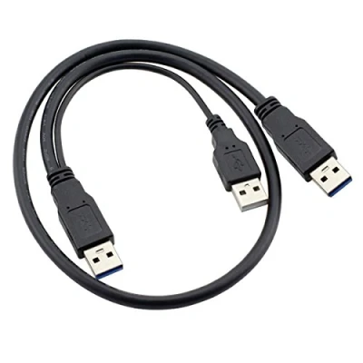 Afbeelding van cablecc USB 3.0 Type A naar Dual Extra Power Y kabel Twee Male voor externe harde schijf Super Speed 5Gbps