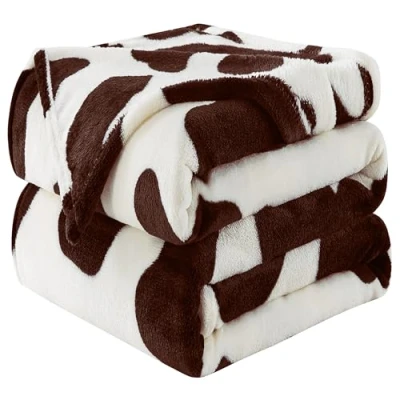 Afbeelding van Plaid Dikke Fleece Deken 230x270 cm Koe bruin Zacht en Warm Dubbele Beddeken Flanellen Sofa Throw Dubbelzijdig Omkeerbaar