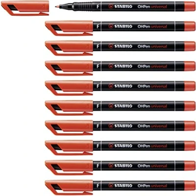 Afbeelding van Viltstift STABILO OHpen permanent 842/40 rond 0.7mm rood 10 stuks