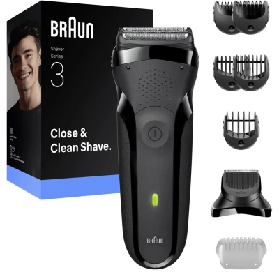 Afbeelding van Braun Series 3 300BT Elektrisch Scheerapparaat + Baardtrimmer Opzetstuk Grijs voor Mannen