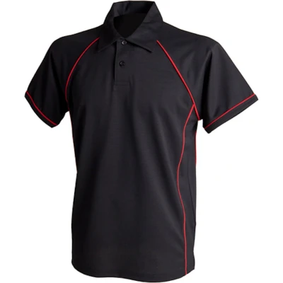 Afbeelding van Herenpolo &#039;Piped Performance&#039; met korte mouwen Black/Red XXL